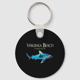 Virginia Beach Retro Virginia Beach Va Shark  Key Ring