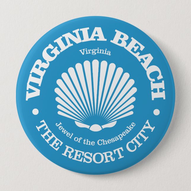 Virginia Beach (seashell) 10 Cm Round Badge (Front)