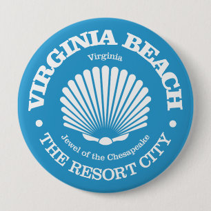 Virginia Beach (seashell) 10 Cm Round Badge