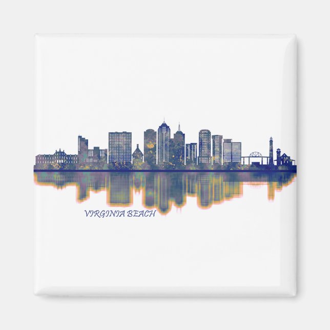 Virginia Beach Skyline Magnet (Front)
