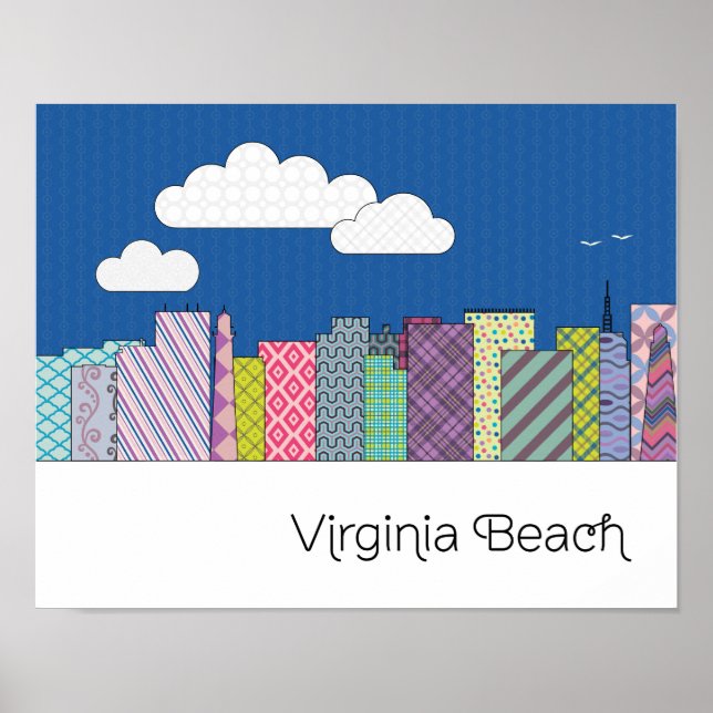 Virginia Beach Skyline Poster (Front)