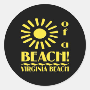 Virginia Beach Souvenir Sun Beaches Classic Round Sticker