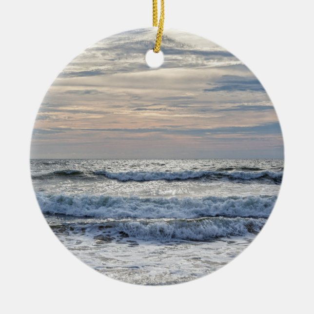 Virginia Beach Sunrise Ceramic Ornament (Front)
