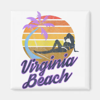 Virginia Beach USA Retro Surf Backpacking America Magnet