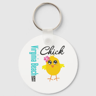 Virginia Beach VA Chick Key Ring