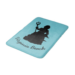 Virginia Beach, VA Neptune Statue Ocean Nautical Bath Mat