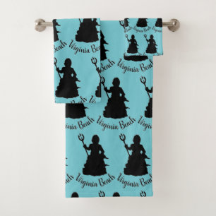 Virginia Beach, VA Neptune Statue Ocean Nautical Bath Towel Set