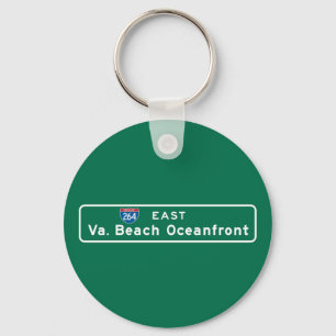 Virginia Beach, VA Road Sign Key Ring