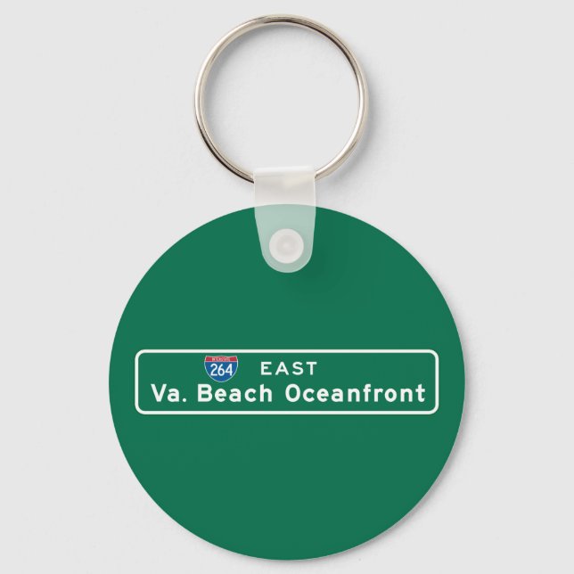 Virginia Beach, VA Road Sign Key Ring (Front)