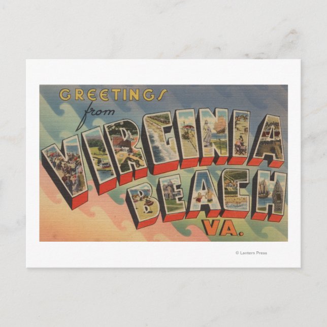 Virginia Beach, Virginia - Large Letter Scenes Postcard (Front)