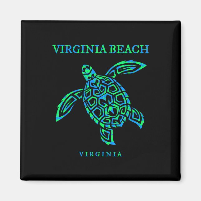 Virginia Beach Virginia Sea Turtle Vacation Souven Magnet (Front)