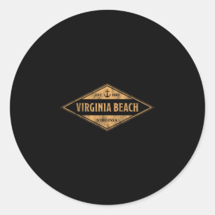 Virginia Beach Virginia Souvenir Vacation Vintage Classic Round Sticker