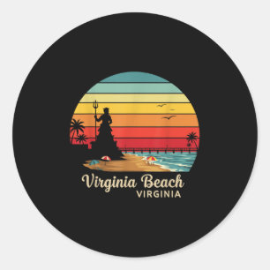 Virginia Beach Virginia Travel Summer Family Vacat Classic Round Sticker