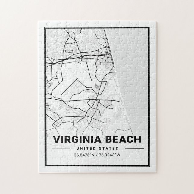 Virginia Beach Virginia USA Travel City Map Jigsaw Puzzle (Vertical)