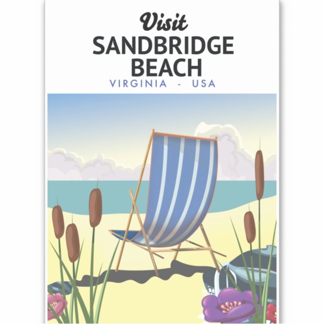Virginia Beach Virginia USA travel poster Sticker (Front)