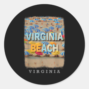 Virginia Beach Virginia Va Coastal Bliss Sd490  Classic Round Sticker