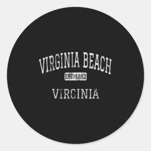 Virginia Beach Virginia Va Vintage  Classic Round Sticker