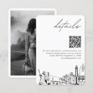 Virginia Beach Wedding Modern Details QR Code Enclosure Card