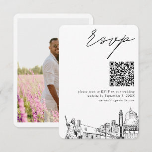 Virginia Beach Wedding RSVP QR Code Small Enclosure Card
