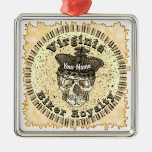 Virginia Biker  Metal Ornament
