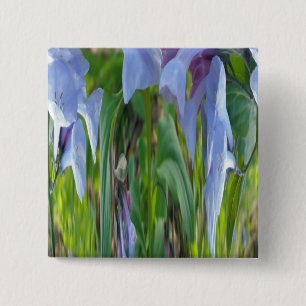 Virginia Bluebells Abstract 15 Cm Square Badge