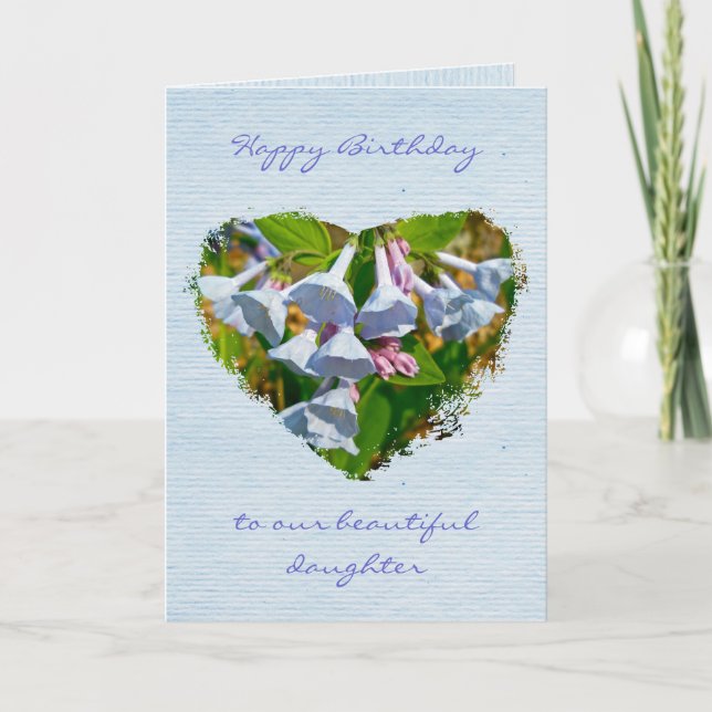 Virginia Bluebells Daughter Birthday Card (Front)