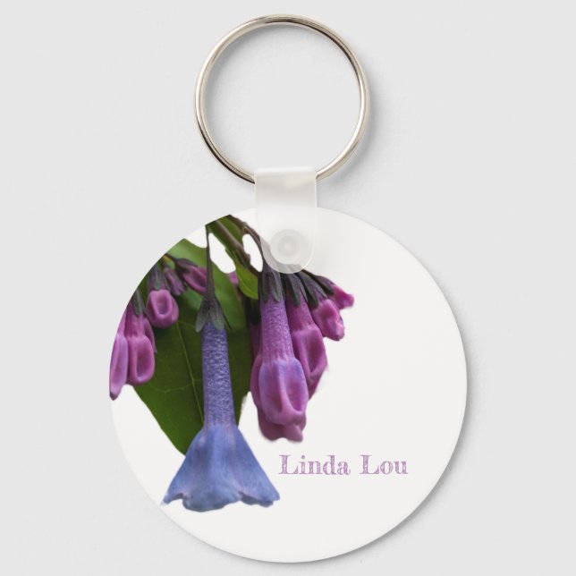 Virginia Bluebells Wildflower Key Ring (Front)