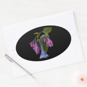 Virginia Bluebells Wildflower Oval Sticker