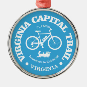 Virginia Capital Trail (cycling)  Metal Ornament