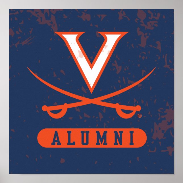 Virginia Cavaliers Alumni Distressed Poster (Front)