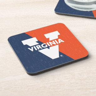Virginia Cavaliers Color Block Distressed Coaster