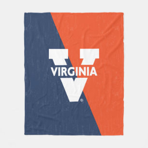 Virginia Cavaliers Color Block Distressed Fleece Blanket
