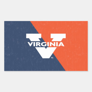 Virginia Cavaliers Color Block Distressed Rectangular Sticker