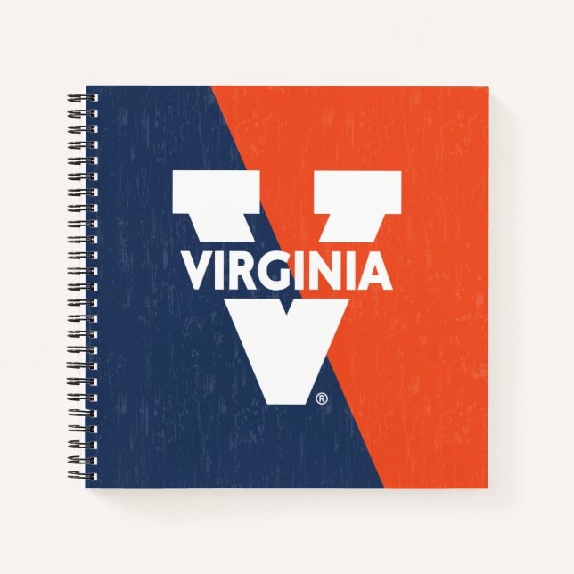 Virginia Cavaliers Colour Block Distressed Notebook (Front)
