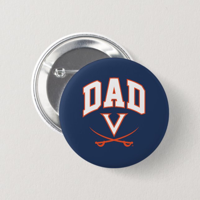 Virginia Cavaliers Dad 6 Cm Round Badge (Front & Back)