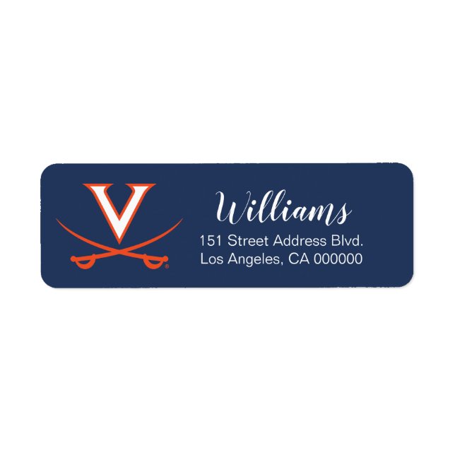 Virginia Cavaliers | Holiday Return Address Label (Front)