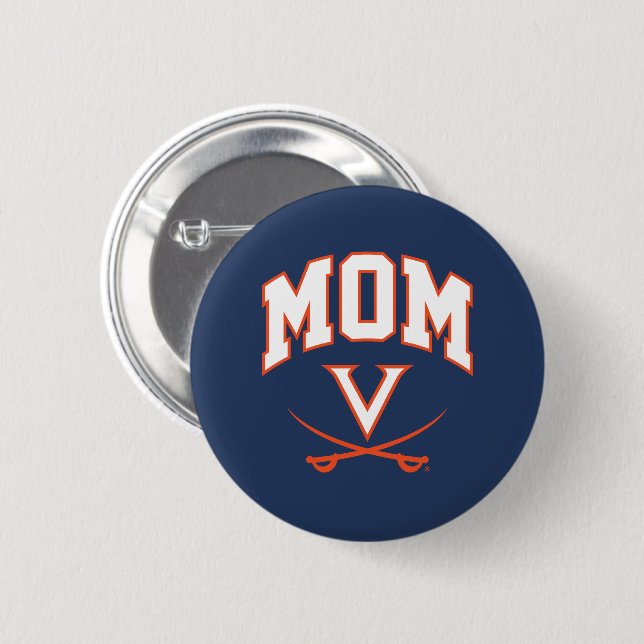 Virginia Cavaliers Mom 6 Cm Round Badge (Front & Back)