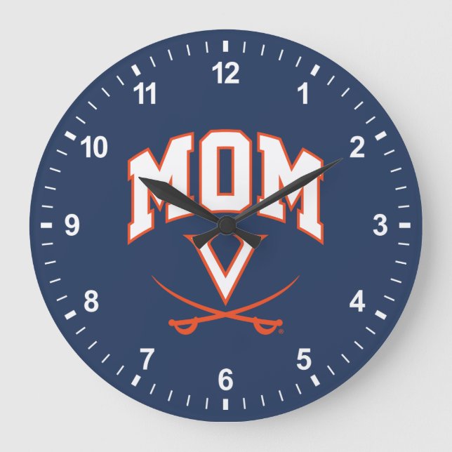 Virginia Cavaliers Mom Large Clock (Front)