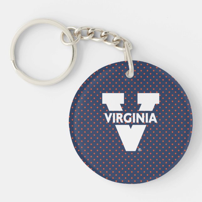 Virginia Cavaliers Polka Dots Key Ring (Front)