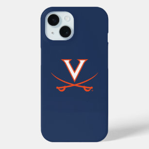 Virginia Cavaliers V Swords   Orange iPhone 15 Case