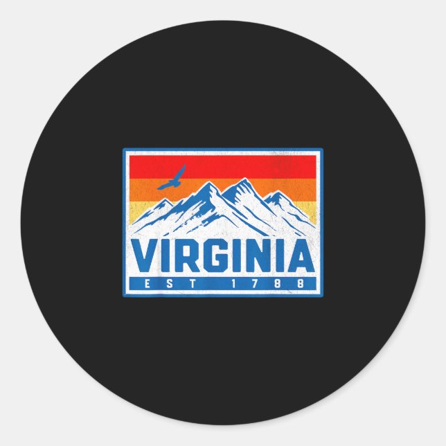 Virginia  classic round sticker (Front)