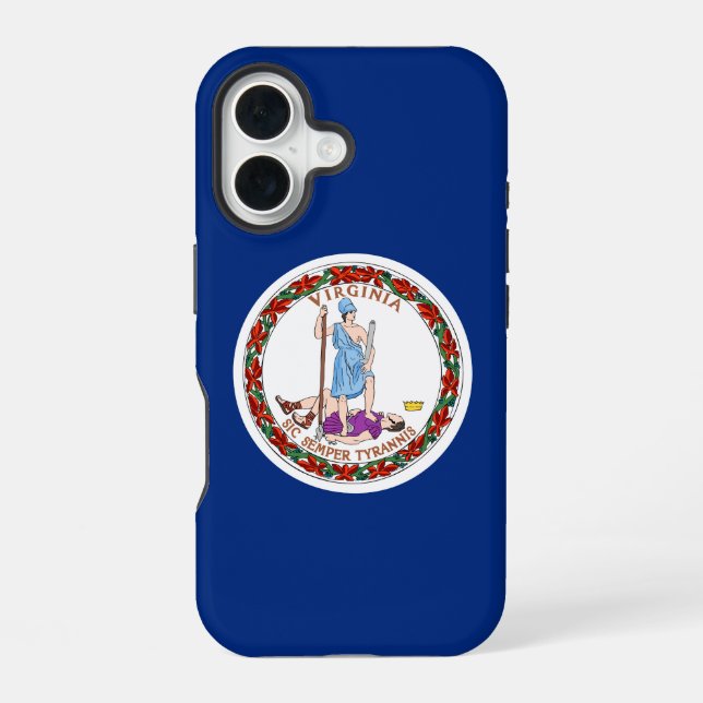 Virginia Commonwealth / State flag iPhone 16 Case (Back)