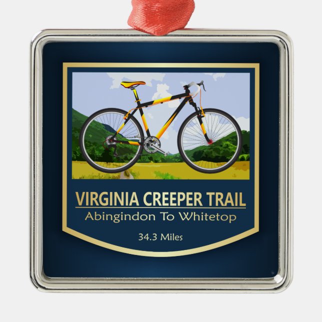 Virginia Creeper Trail (bike2) Metal Ornament (Front)