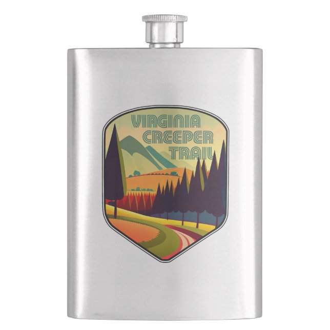 Virginia Creeper Trail Colours Hip Flask (Front)