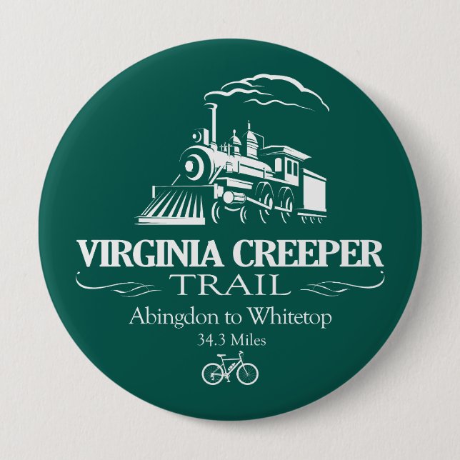Virginia Creeper Trail (RT) 10 Cm Round Badge (Front)