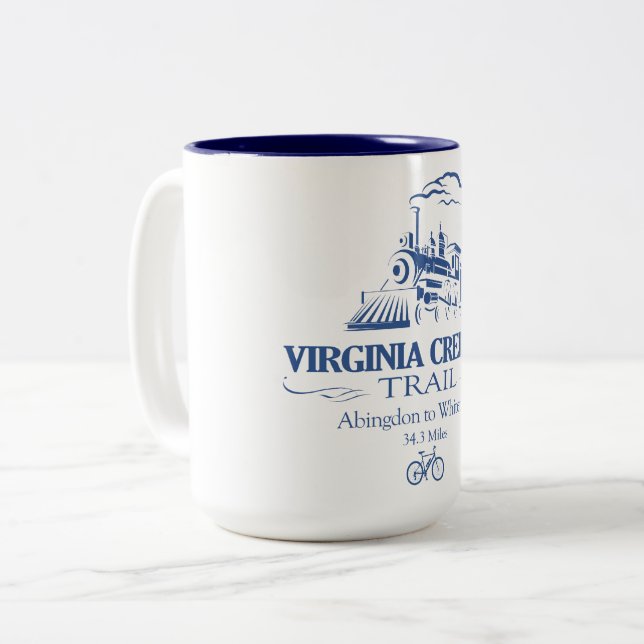 Virginia Creeper Trail (RT) Two-Tone Coffee Mug (Front Left)