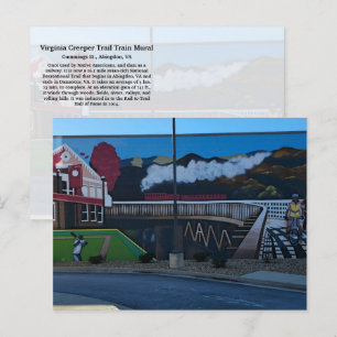 Virginia Creeper Trail Train Mural Postcard