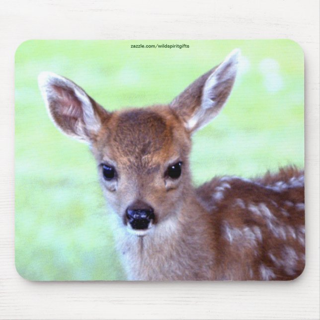Virginia Deer Fawn Baby Animal Wildlife Art Mouse Pad (Front)