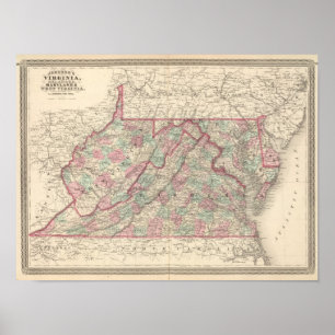 Virginia, Delaware, Maryland, and West Virginia Poster