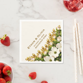 Virginia Dogwood Wedding Paper Napkin